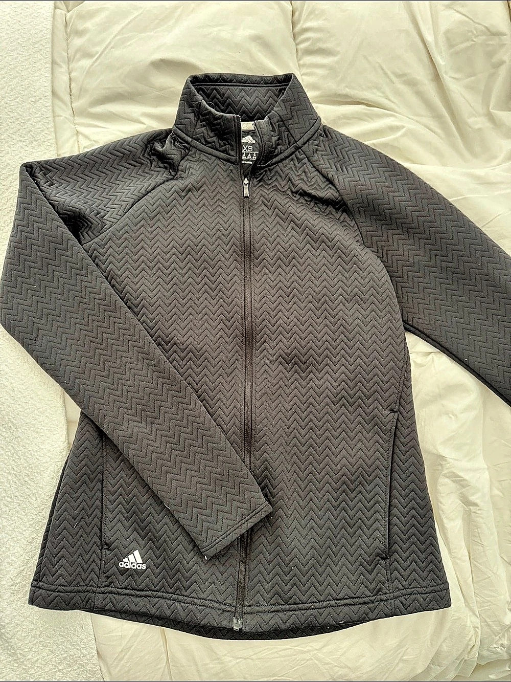 adidas Women's Black Geometric Zip Jacket Size XS Like New